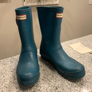 Matte Turquoise Original Short Hunter Rainboots